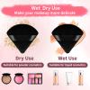 WEBBYBEAR 150 Pcs Powder Puff Face Soft Triangle Makeup Puff for Loose Powder Mineral Powder Body Powder Velour Cosmetic Foundation Wet Dry Sponge Makeup Tools (Black) view 3