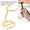 Pilipane Shaving Brush Stand Portable Standard Size Golden Alloy Men's Safety Shaver Stand Save Space view 2