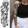 Greek Warrior Temporary Tattoo Sleeve for Men, 4-Sheet Full Arm Large Realistic Poseidon Knight Fake Tattoo Sleeve Adult Women and 4-Sheet Black Eye Greek Myth Half Arm Temp Tatoo Sticker Leg Body Art view 4