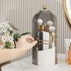 LZYLL Makeup Brush Holder Organizer with Lid-360 Rotating Luxury Cosmetic Organizer Makeup Organizer Lipstick Eyebrow Pencil Holder for Vanity Desktop Bathroom Countertop view 3