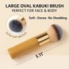 Kabuki Self Tanner Brush Ultra Soft Kabuki Makeup Brush for Face & Body, Flawless Self Tanning Tan Applicator for Liquid Cream Powder Foundation, Bronzer, Tanning Mousse & Shimmer Glow - Bamboo Handle view 2