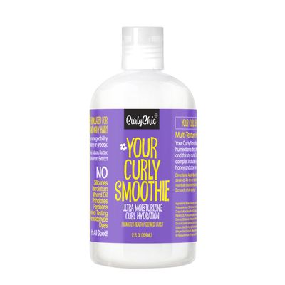 CurlyChic Your Curly Smoothie - Moisturizing Curl Smoothie for Defined, Healthy Curls with Natural Honey, Aloe Vera Gel & Butters - Sulfates & Paraben-free - Curl Creme Ideal for Textured Hair Care