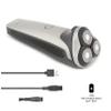 VIVITAR Metallic Cordless 3 Head Rotary Shaver, Cordless Electric Rotary Shaver for Men with Three Independently-Floating Heads, Pop-up Trimmer, and Stainless Steel Blades for Wet and Dry Uses view 3
