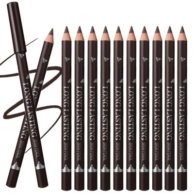 Dark Brown Eyebrow Pencils Set, 12PCS Waterproof Eye Liner PencilsLong-lasting Dark Brown Eyeliner Pencil Set, Easy to Color Eye Brow Pencils for Women Eye Makeup Pencil