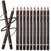 Dark Brown Eyebrow Pencils Set, 12PCS Waterproof Eye Liner PencilsLong-lasting Dark Brown Eyeliner Pencil Set, Easy to Color Eye Brow Pencils for Women Eye Makeup Pencil view 1
