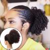 Messy Bun Hair Synthetic Afro Puff Drawstring Ponytail Extension Short Afro Kinky Curly Hair Bun Synthetic Hair Pieces Bun Extensions for Black Women Real Human Hair Buns (Color : FB12-27) view 3