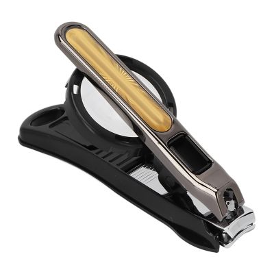 DOACT Nail Clippers Set with Removable Magnifying Glass, Black, Portable Fingernail and Toenail Care Tools