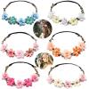 AUOCATTAIL 6 Pcs Girl Boho Flower Headband Hair Rose Gesang Wreath Floral Crown Fairy Headpiece Wedding Tour Festival Photos Accessories for Women Kids view 2