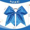 16PCS 8" Large Glitter Cheer Bows for Cheerleaders, CN Sparkly Hair Bows with Elastic Hair Ties Accessories for Teens Girls Women Cheerleading Softball Competition Sports (Blue) view 4