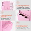 TASALON Professional Salon Trolley Cart, Lockable 6 Trays & 2 Holders, Space Saving Mobile Storage for Hair Salon and Beauty Station - Pink view 4