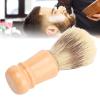 Beard Shave Brush, Fast Drying Easy Cleaning Face Grooming Tool with Wooden Handle, Lightweight Barber Cleaning Brush for Residue Removal, Skin Friendly Soft Hair Brush for Salon Home view 4