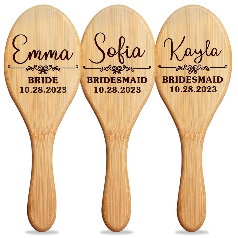Set of 3 Personalized Massage Combs, Bridal Party Proposal Gift, Perfect for Maid of Honor, Bridesmaids, and Women