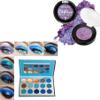 Afflano Blue Eyeshadow Palette Purple Eye Shades Holographic Makeup, Color Changing Multichrome Eyeshadow Chrome,Highly Pigmented Electric Purple Duochrome Chameleon Eyeshadow for Blue Green Old Women view 1