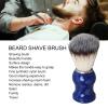 Handcrafted Shaving Brush for Men, Exquisite Beard Brush with Blue Handle and Silver Ring, Beard Care Shaving Cream Brush for Home Beauty Salon, Barber Cleaning Brush for Residue Removal view 3
