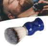 Handcrafted Shaving Brush for Men, Exquisite Beard Brush with Blue Handle and Silver Ring, Beard Care Shaving Cream Brush for Home Beauty Salon, Barber Cleaning Brush for Residue Removal view 4