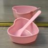 5 Sets Plastic Heart Shaped Facial Mask Mixing Bowl with Stirring Spatula Facemask Bowl Mud Mask Mixing Bowl DIY Skin Care Mixing Tool Kit for Lady Women Home Beauty Salon Use, Pink view 2
