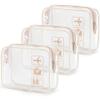 MODENGKONGJIAN TSA Approved Toiletry Bag, 3 Pcs Clear Toiletries Bags Quart Size Travel Makeup Cosmetic Bag for Women Men, Carry on Airport Airline Compliant Bag (Flesh Pink) view 1