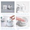 ASEVAT 2 Pack Airless Pump Jar, Refillable Cream Jar, 1.7 oz Moisturizer Pump Dispenser, Vacuum Bottle Dispenser, Travel Containers for Lotions and Creams Moisturizer (White) view 3