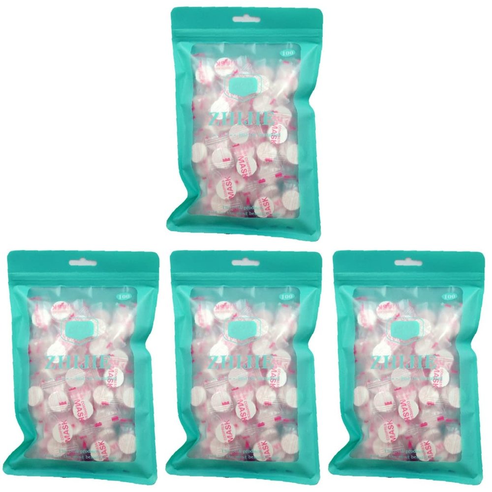 FRCOLOR 400 Pcs Compressed Facial Mask Sheets Diy Cotton Bird Platform Stand for Home Skin Care and Travel