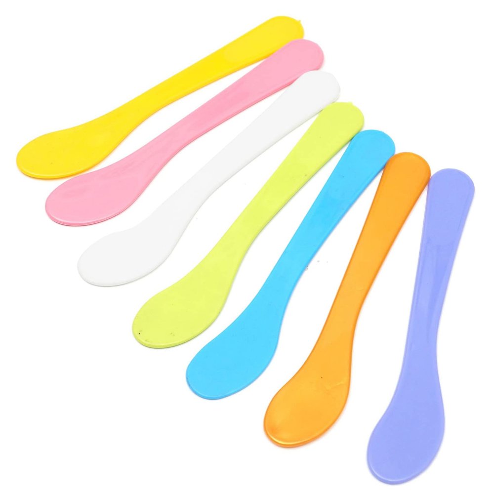 20 Pcs Plastic Cosmetic Spatula Cosmetic Mask Mixing Spoon Spatula Facemask Stirrer Mixing Spatula Cosmetic Spoon Spatulas Makeup Applicator Spatula Facial Cream Scoop for Home Salon, Color Random