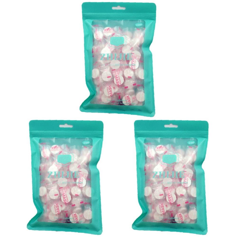 FRCOLOR 300 pcs Compressed Facial Mask Sheet DIY Facial Mask Paper Cotton Skin Care Mask Sheet for Home Travel (Random Color)