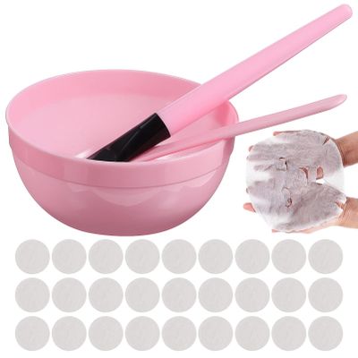 100 pcs Compressed Facial Mask Sheet DIY Facial Mask Paper Cotton Mask Sheet with Mask Bowl Set for Home Travel