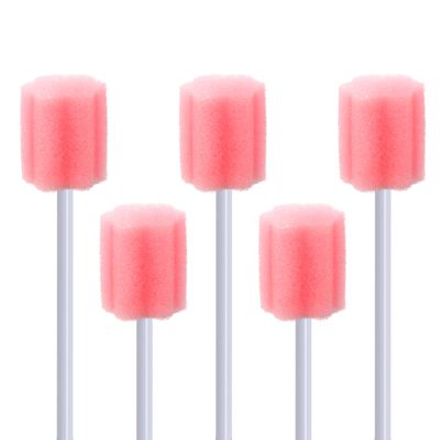 BVN Oral Care Swabs, 100 Pcs Disposable Mouth Cleaning Spong Swabs. (Plum Flower-100 PCS)