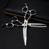 Hair Cutting Scissors, 6inch Professional Japan 440c steel Curved silver hair scissors cutting barber tools haircut thinning shears hairdresser scissors (Color : Set with bag) view 2