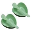 2 Sets Plastic Heart Shaped Facial Mask Mixing Bowl with Stirring Spatula Facemask Bowl Mud Mask Mixing Bowl DIY Skin Care Mixing Tool Kit for Lady Women Home Beauty Salon Use, Green view 1