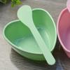 2 Sets Plastic Heart Shaped Facial Mask Mixing Bowl with Stirring Spatula Facemask Bowl Mud Mask Mixing Bowl DIY Skin Care Mixing Tool Kit for Lady Women Home Beauty Salon Use, Green view 4
