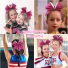 16PCS 8" Large Glitter Cheer Bows for Cheerleaders, CN Sparkly Hair Bows with Elastic Hair Ties Accessories for Teens Girls Women Cheerleading Softball Competition Sports (Hot Pink) view 2