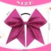 16PCS 8" Large Glitter Cheer Bows for Cheerleaders, CN Sparkly Hair Bows with Elastic Hair Ties Accessories for Teens Girls Women Cheerleading Softball Competition Sports (Hot Pink) view 4