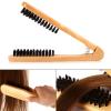 Straightening Brush, Professional Double Brushes Hair Straightening Comb Wooden Anti static Hair Straightener Comb Clamp Tool view 2
