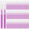 Lallisa 100 Pieces Micro Eyebrow Spoolie Brush with Cap Brow Lamination Tool Eyelash Brush Multifunctional Micro Lash Comb for Eyelash and Eyebrow Extensions Tool(Purple) view 1