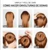 Miskall Donut Hair Bun Maker 7 Pieces Ring Style Bun Maker Set with Hair Bun Makers 5 Pieces Hair Elastic Bands 10 Pieces Hair Pins view 4