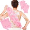 Anezus Exfoliating Shower Bath Gloves Back Scrubber Set for Body, Face, Shower, Bath, Scrub and Exfoliator (Pink) view 1