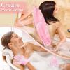 Anezus Exfoliating Shower Bath Gloves Back Scrubber Set for Body, Face, Shower, Bath, Scrub and Exfoliator (Pink) view 2