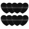 8 Pieces Heart Shape Powder Puffs Face Cosmetic Powder Puff Washable Reusable Soft Plush Powder Sponge Makeup Foundation Sponge for Face Body Loose Powder Wet Dry Makeup Tool, Black view 1