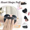 8 Pieces Heart Shape Powder Puffs Face Cosmetic Powder Puff Washable Reusable Soft Plush Powder Sponge Makeup Foundation Sponge for Face Body Loose Powder Wet Dry Makeup Tool, Black view 2