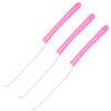3 Pieces Stainless Steel Makeup Spatula Foundation Mixing Tool Eye Cream Spoon Beauty Scoop Makeup Beauty Spoons Cosmetic Skincare Spatula for Home Beauty Salon Use, Pink Rubber Cover view 1