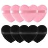 8 Pieces Heart Shape Powder Puffs Face Cosmetic Powder Puff Washable Reusable Soft Plush Powder Sponge Makeup Foundation Sponge for Face Body Loose Powder Wet Dry Makeup Tool, Black+Pink view 1