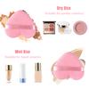 8 Pieces Heart Shape Powder Puffs Face Cosmetic Powder Puff Washable Reusable Soft Plush Powder Sponge Makeup Foundation Sponge for Face Body Loose Powder Wet Dry Makeup Tool, Black+Pink view 4