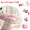 8 Pieces Powder Puffs Face Cosmetic Powder Puff Washable Reusable Soft Plush Powder Sponge Makeup Foundation Sponge for Face Body Loose Powder Wet Dry Makeup Tool,Heart Shape + Triangle, Pink view 2