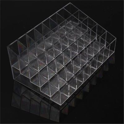 HELPFLOWER 40 Holes Transparent Cosmetic Makeup Organizer for Lipstick, Brushes, Bottles, and More. Clear Case Display Rack Holder