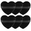 Spunspon 6 Pieces Powder Puff Face Soft Heart Shape Makeup Puff for Loose Powder Mineral Powder Body Powder Velour Cosmetic Foundation Blender Sponge Beauty Makeup Tools,Black view 1
