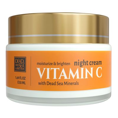 Dead Sea Collection Night Cream for Face with Vitamin C, Dead Sea Minerals, and Vitamin E  Anti Aging Nourishing Skin Care Moisturizer to Reduce Wrinkles (1.69 fl. oz)
