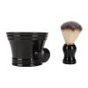 Shaving Kit for Men, Professional Beard Brush with Soft Artificial Bristle and Ergonomic Handle, Large Capacity Black Shaving Bowl for Home Salon, Portable Face Grooming Tool for Daily Use view 1