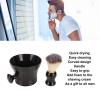 Shaving Kit for Men, Professional Beard Brush with Soft Artificial Bristle and Ergonomic Handle, Large Capacity Black Shaving Bowl for Home Salon, Portable Face Grooming Tool for Daily Use view 2