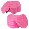 50 - Count Flower Compressed Facial Sponges + 50 - Count Heart Shape Face Sponge for Face Cleansing, Exfoliating Sponges for Cleansing Reusable,Best Makeup Gift, Pink view 1