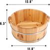 ERLUN 1 Pcs Wooden Foot Bath Bucket, Foot Tub Wooden Foot Basin for Soaking Feet,Premium Pedicure Bowl Foot Spa Massage Pedicure Barrels for Soaking Feet (a) view 2